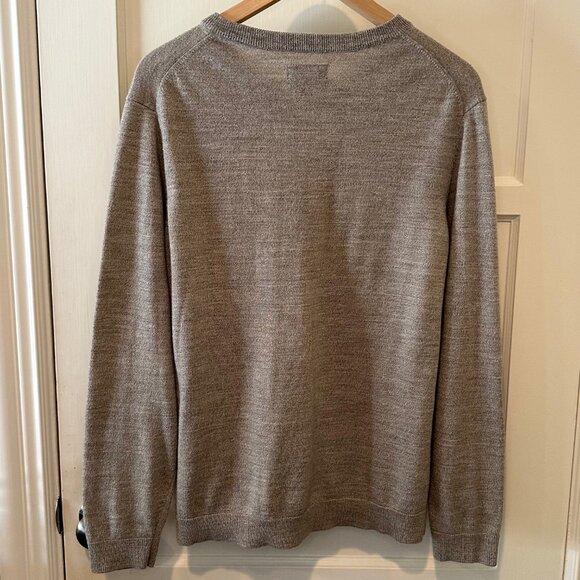 SALE 2/15 APT.9 Slim Fit, Merino Wool Blend Sweater - Tan, Size Large - Picture 2 of 6